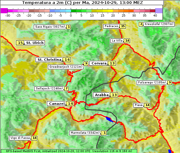 Temperatur, 29. 10. 2024