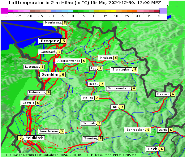 Temperatur, 30. 12. 2024