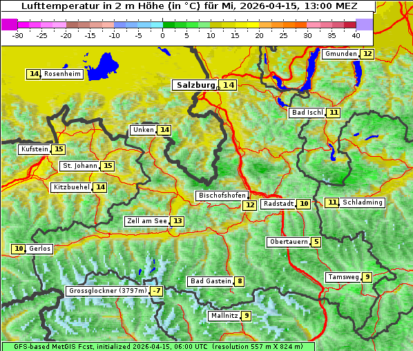 Temperatur, 15. 4. 2026