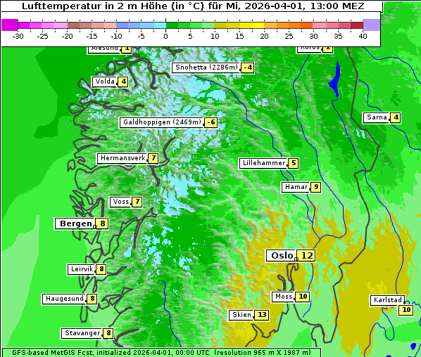 Temperatur, 1. 4. 2026