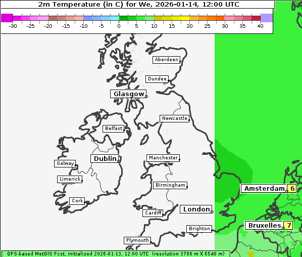 Temperatur, 14. 1. 2026
