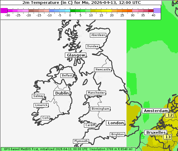 Temperatur, 13. 4. 2026