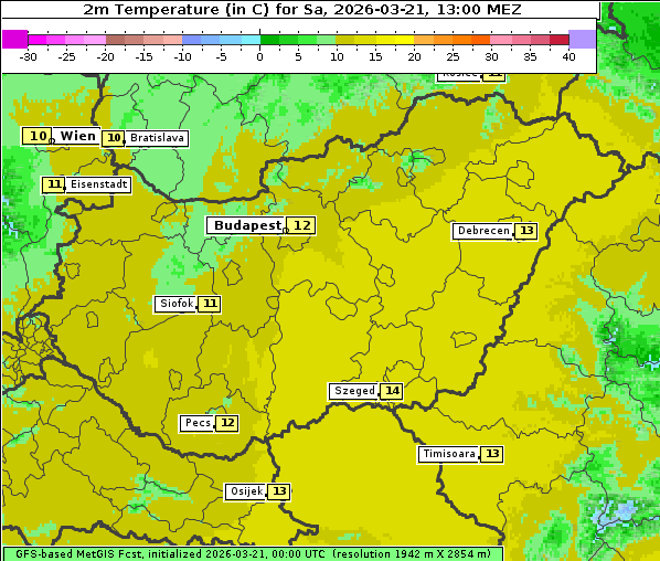 Temperatur, 21. 3. 2026