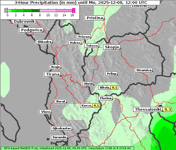 Niederschlag, 8. 12. 2025