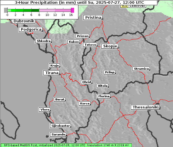 Niederschlag, 27. 7. 2025