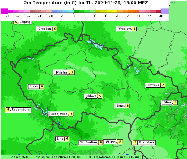 Temperatur, 28. 11. 2024