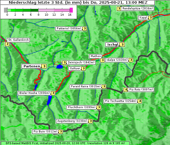 Niederschlag, 21. 8. 2025