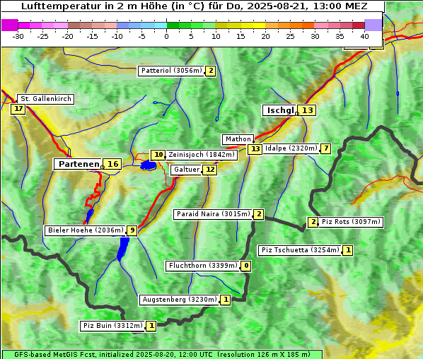 Temperatur, 21. 8. 2025