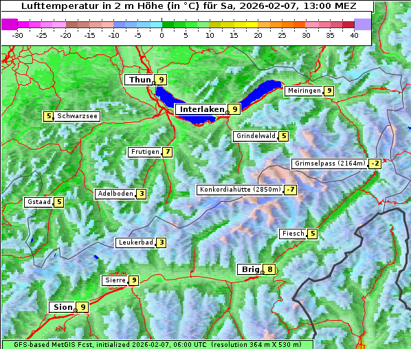 Temperatur, 7. 2. 2026