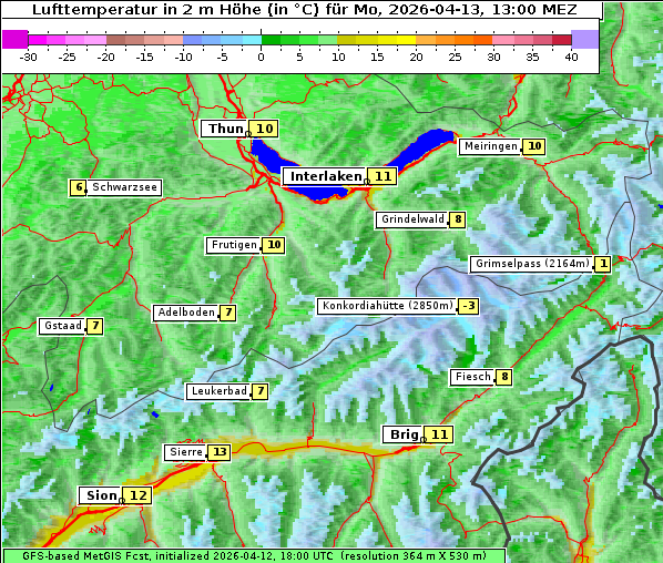 Temperatur, 13. 4. 2026