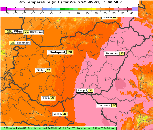 Temperatur, 3. 9. 2025