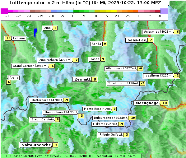 Temperatur, 22. 10. 2025
