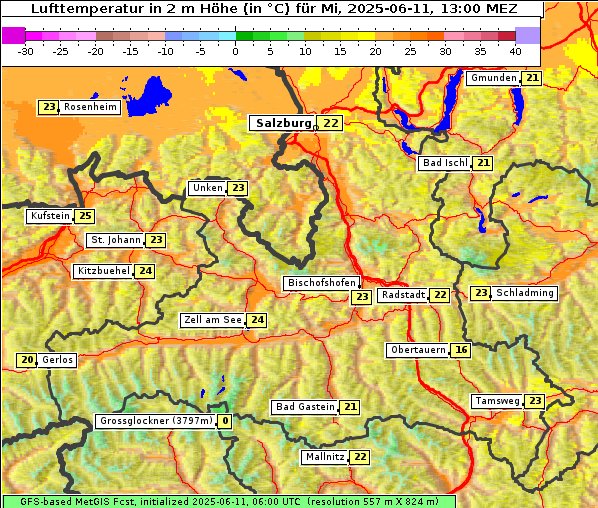 Temperatur, 11. 6. 2025
