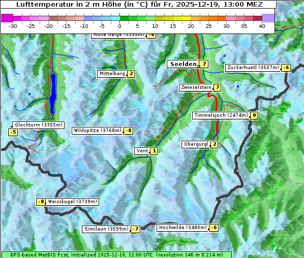 Temperatur, 19. 12. 2025