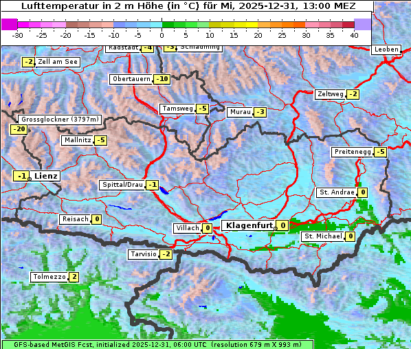 Temperatur, 31. 12. 2025