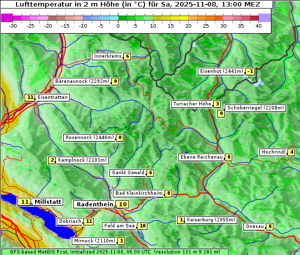 Temperatur, 8. 11. 2025
