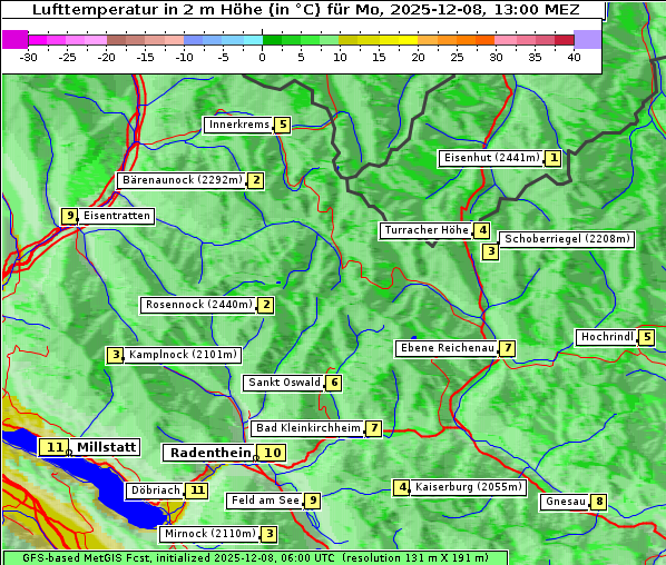Temperatur, 8. 12. 2025