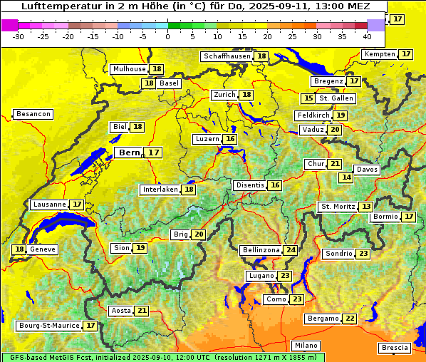 Temperatur, 11. 9. 2025