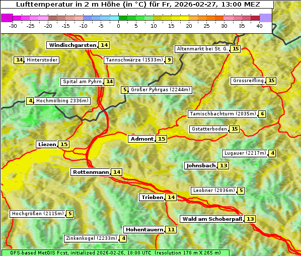 Temperatur, 27. 2. 2026