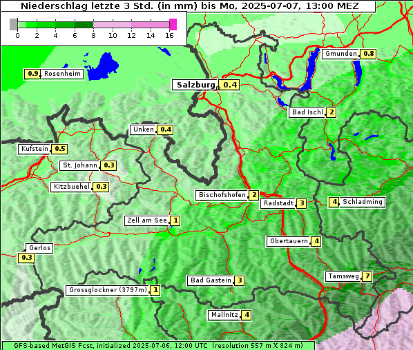Niederschlag, 7. 7. 2025