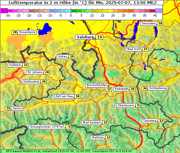 Temperatur, 7. 7. 2025