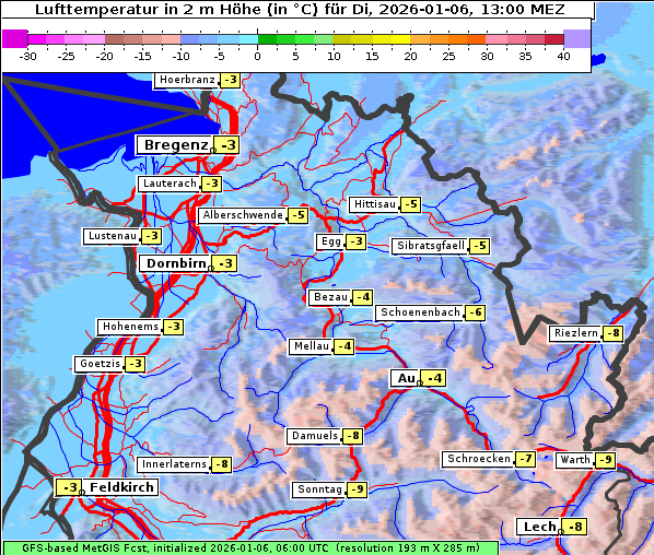 Temperatur, 6. 1. 2026