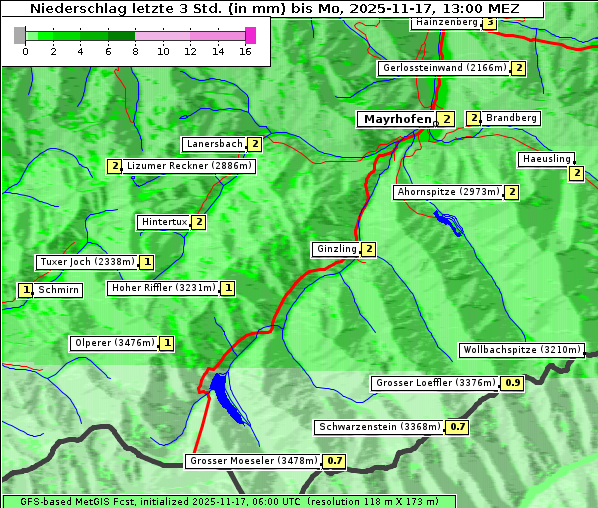 Niederschlag, 17. 11. 2025