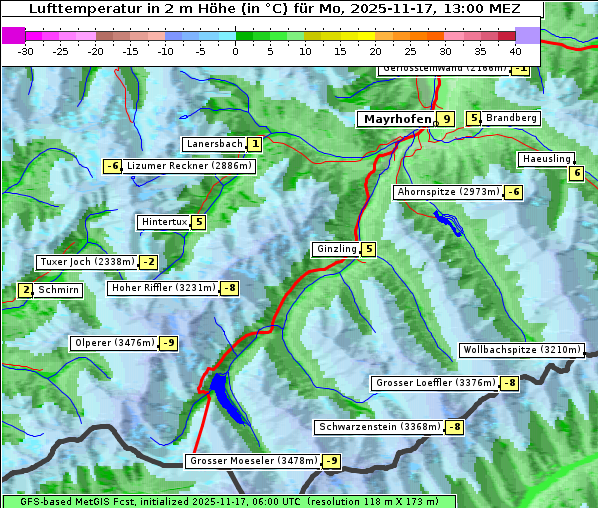 Temperatur, 17. 11. 2025
