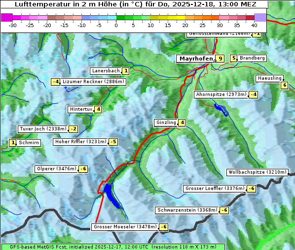 Temperatur, 18. 12. 2025