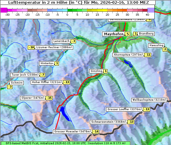 Temperatur, 16. 2. 2026