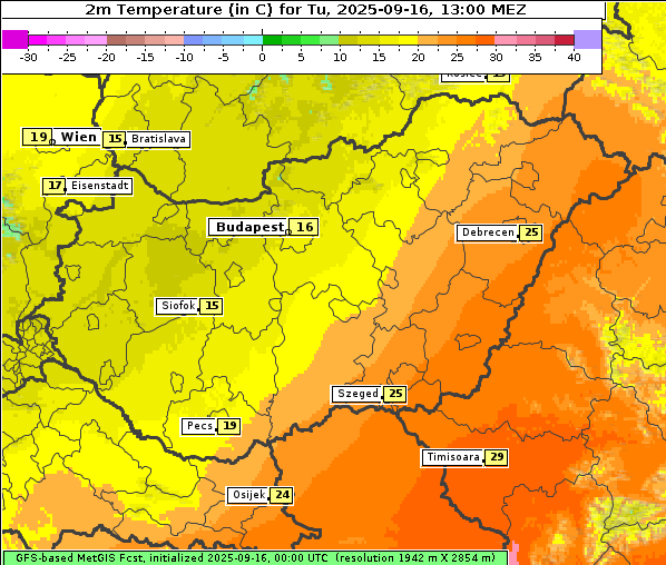 Temperatur, 16. 9. 2025
