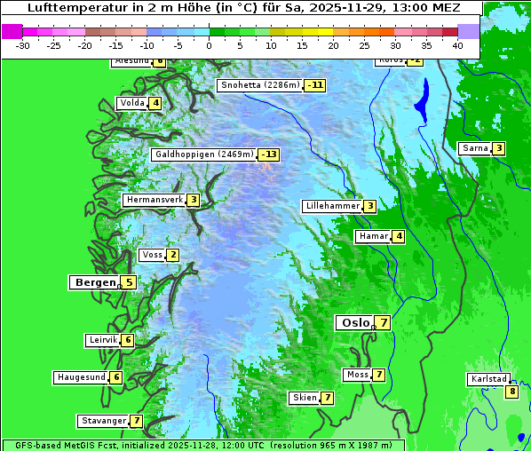 Temperatur, 29. 11. 2025