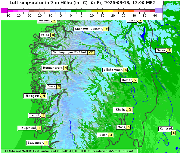 Temperatur, 13. 3. 2026