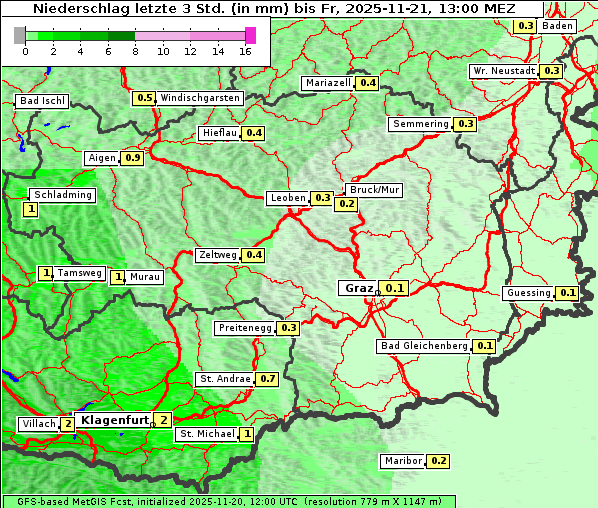 Niederschlag, 21. 11. 2025