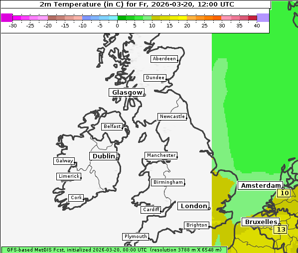 Temperatur, 20. 3. 2026