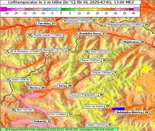 Temperatur, 1. 7. 2025