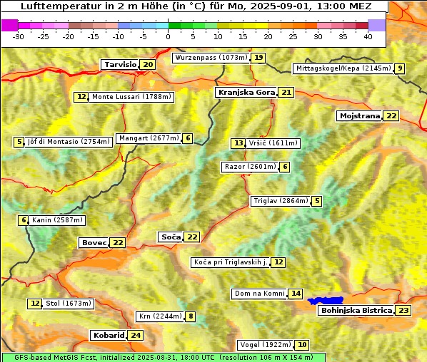Temperatur, 1. 9. 2025