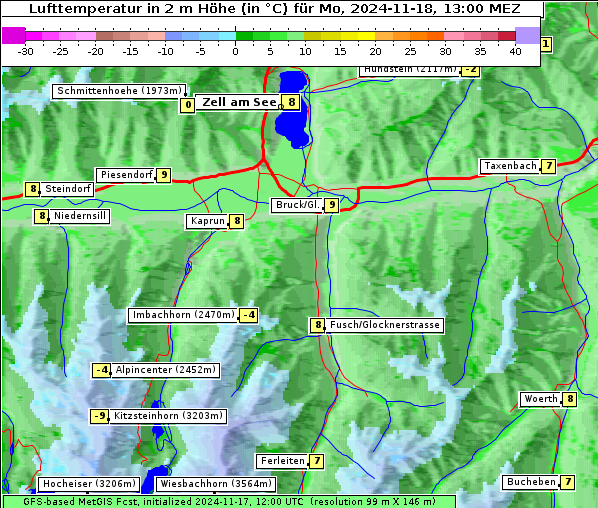 Temperatur, 18. 11. 2024