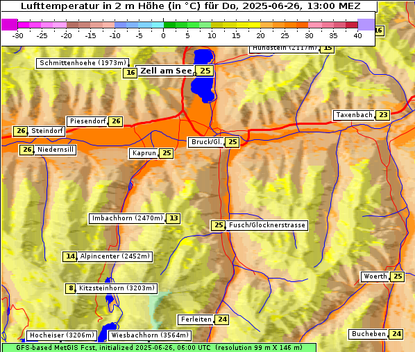 Temperatur, 26. 6. 2025