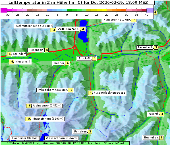 Temperatur, 19. 2. 2026