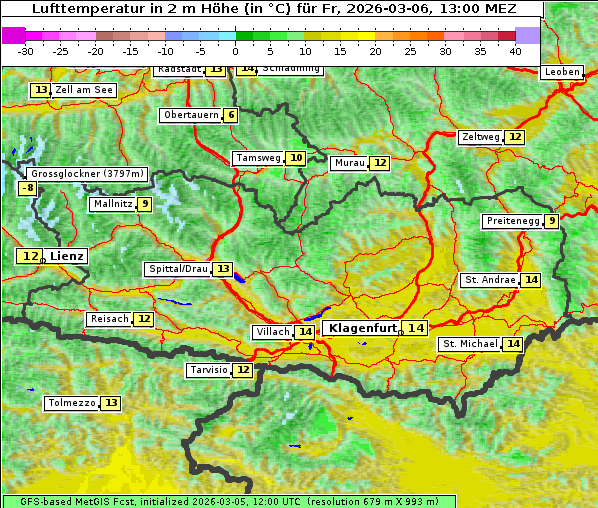 Temperatur, 6. 3. 2026