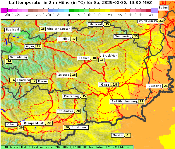 Temperatur, 30. 8. 2025