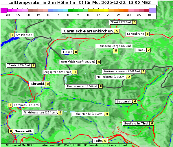 Temperatur, 22. 12. 2025