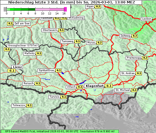Niederschlag, 1. 3. 2026