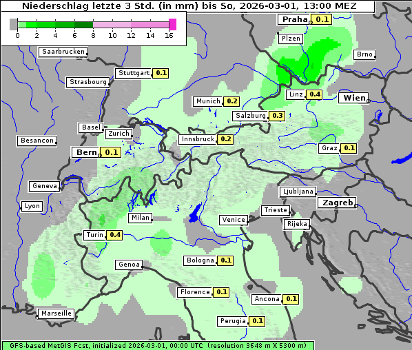 Niederschlag, 1. 3. 2026
