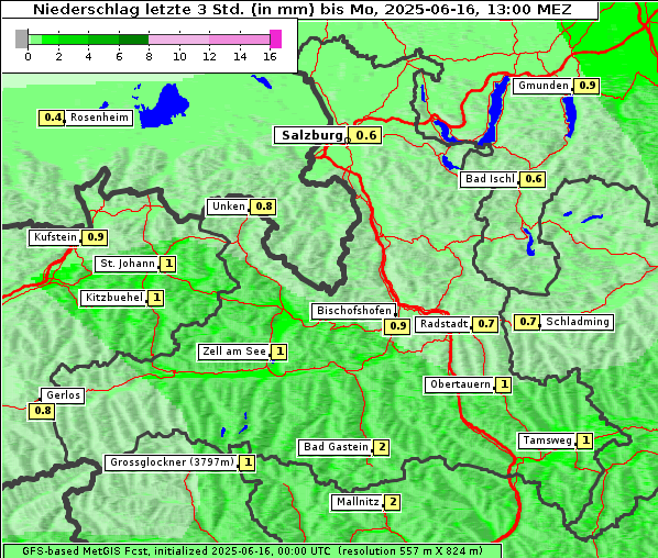 Niederschlag, 16. 6. 2025