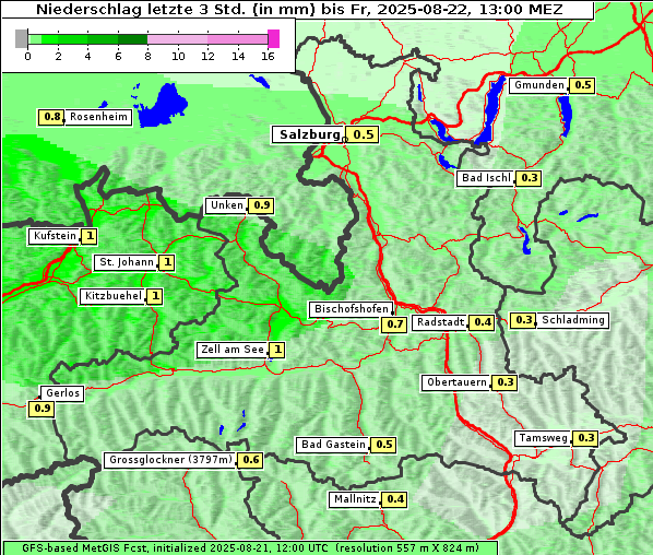Niederschlag, 22. 8. 2025