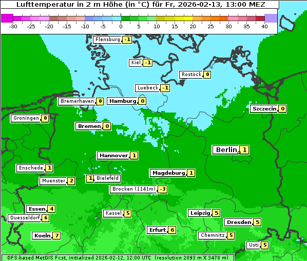 Temperatur, 13. 2. 2026