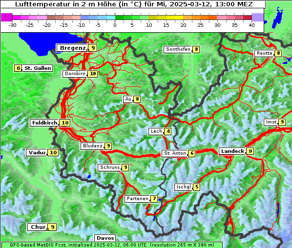 Temperatur, 12. 3. 2025