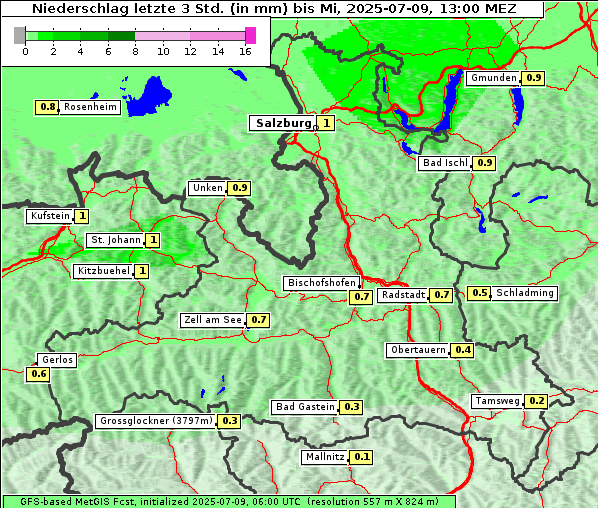Niederschlag, 9. 7. 2025